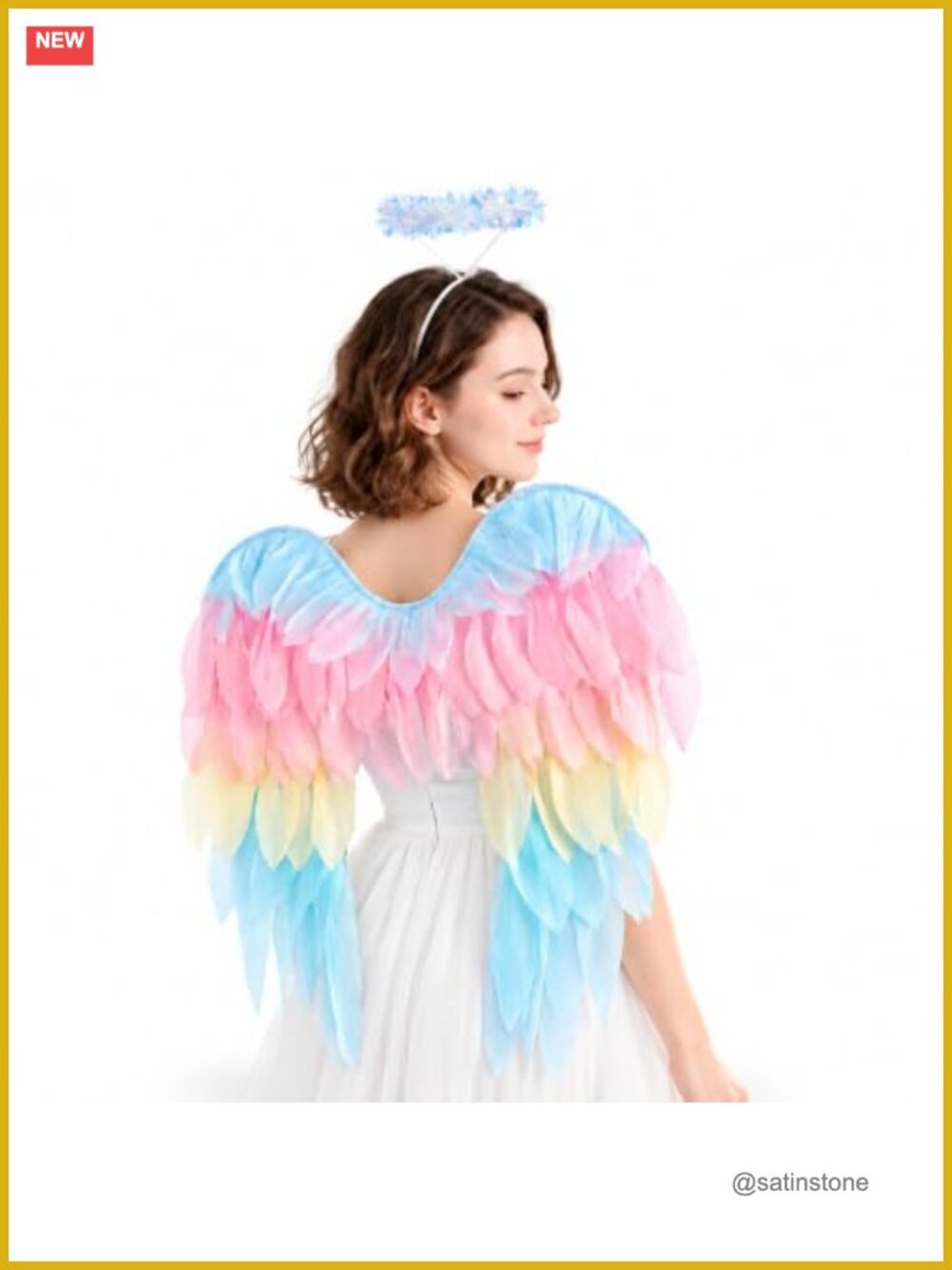 Chiffon Angel Wings Halo Set Fairy Costume Accessory Cosplay